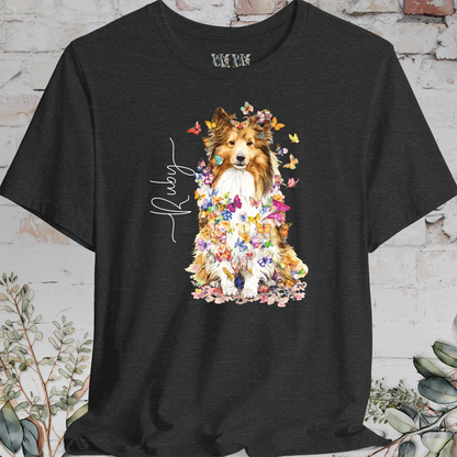 Shetland Sheepdog #5 Floral Personalized T shirt