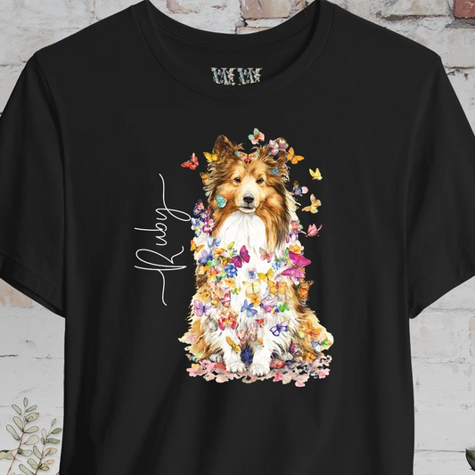 Shetland Sheepdog #5 Floral Personalized T shirt
