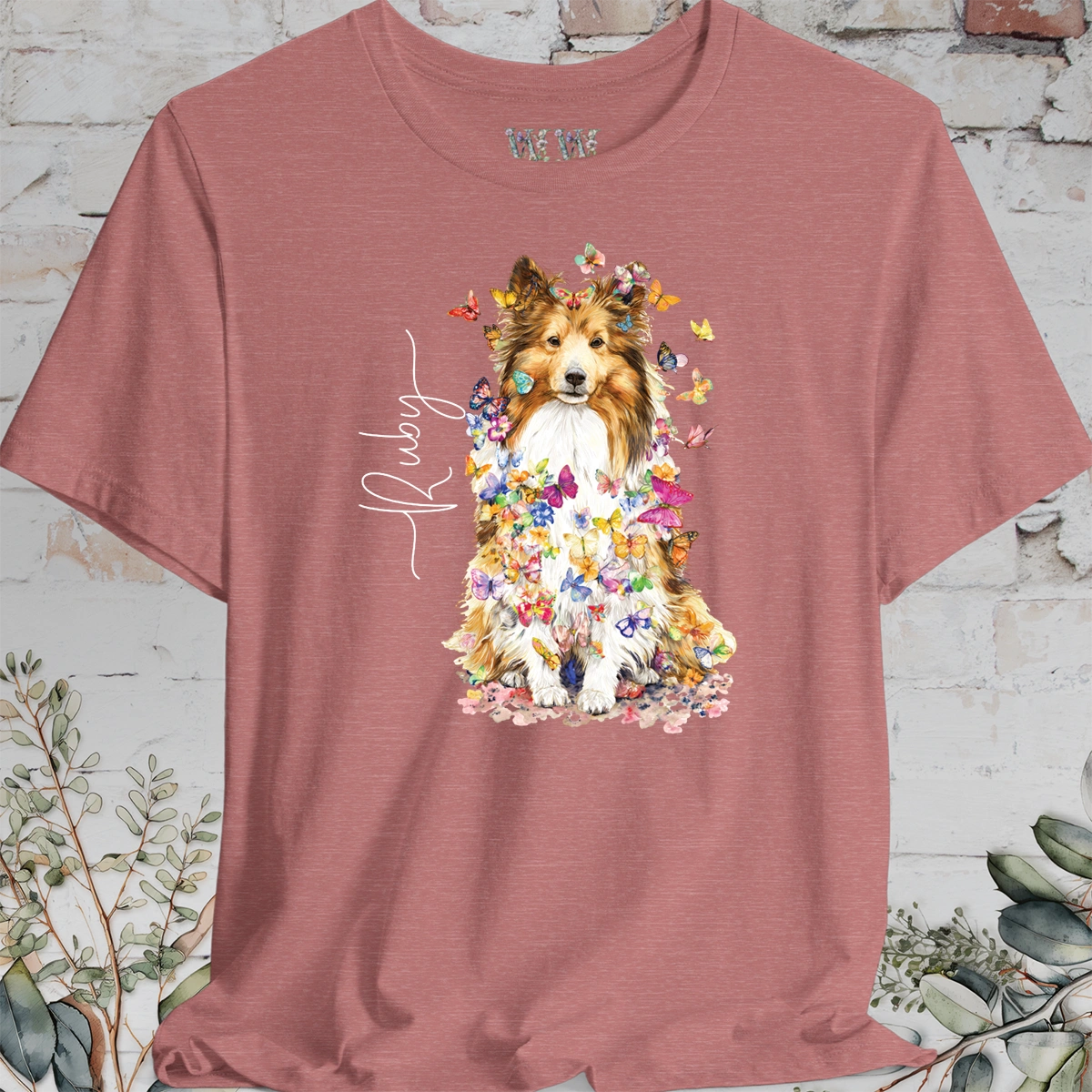 Shetland Sheepdog #5 Floral Personalized T shirt
