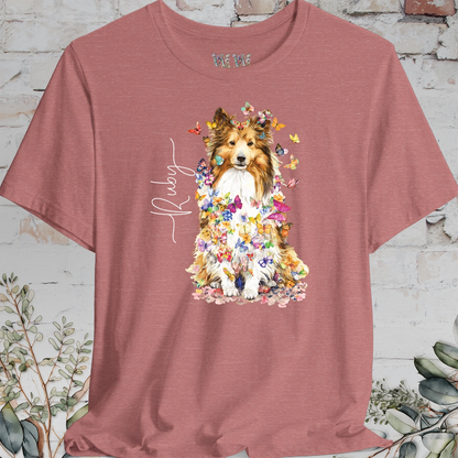 Shetland Sheepdog #5 Floral Personalized T shirt