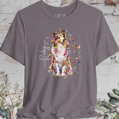 Shetland Sheepdog #4 Floral Personalized T shirt