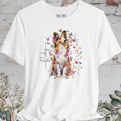 Shetland Sheepdog #4 Floral Personalized T shirt