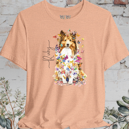 Shetland Sheepdog #5 Floral Personalized T shirt