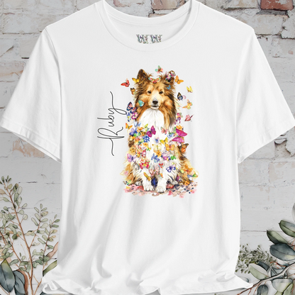 Shetland Sheepdog #5 Floral Personalized T shirt
