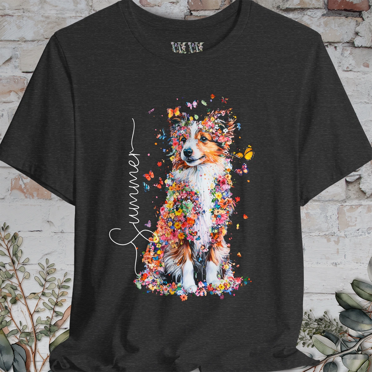 Shetland Sheepdog Floral Personalized T shirt