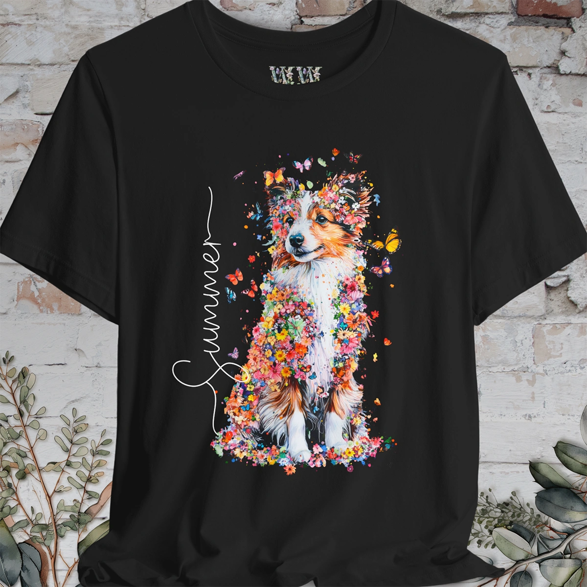 Shetland Sheepdog Floral Personalized T shirt