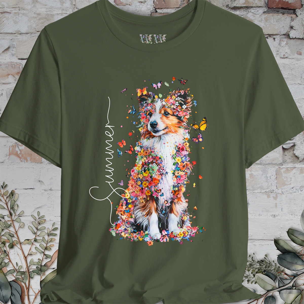 Shetland Sheepdog Floral Personalized T shirt