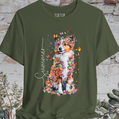 Shetland Sheepdog Floral Personalized T shirt