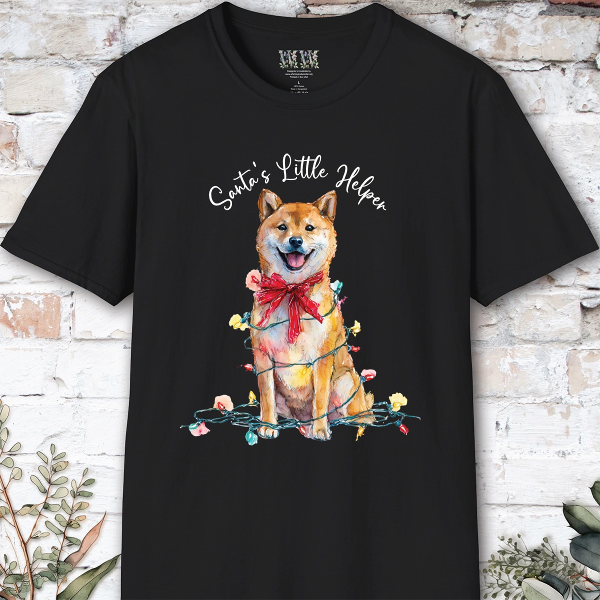 Shiba Inu #1 Santa's little helper. unisex T shirt