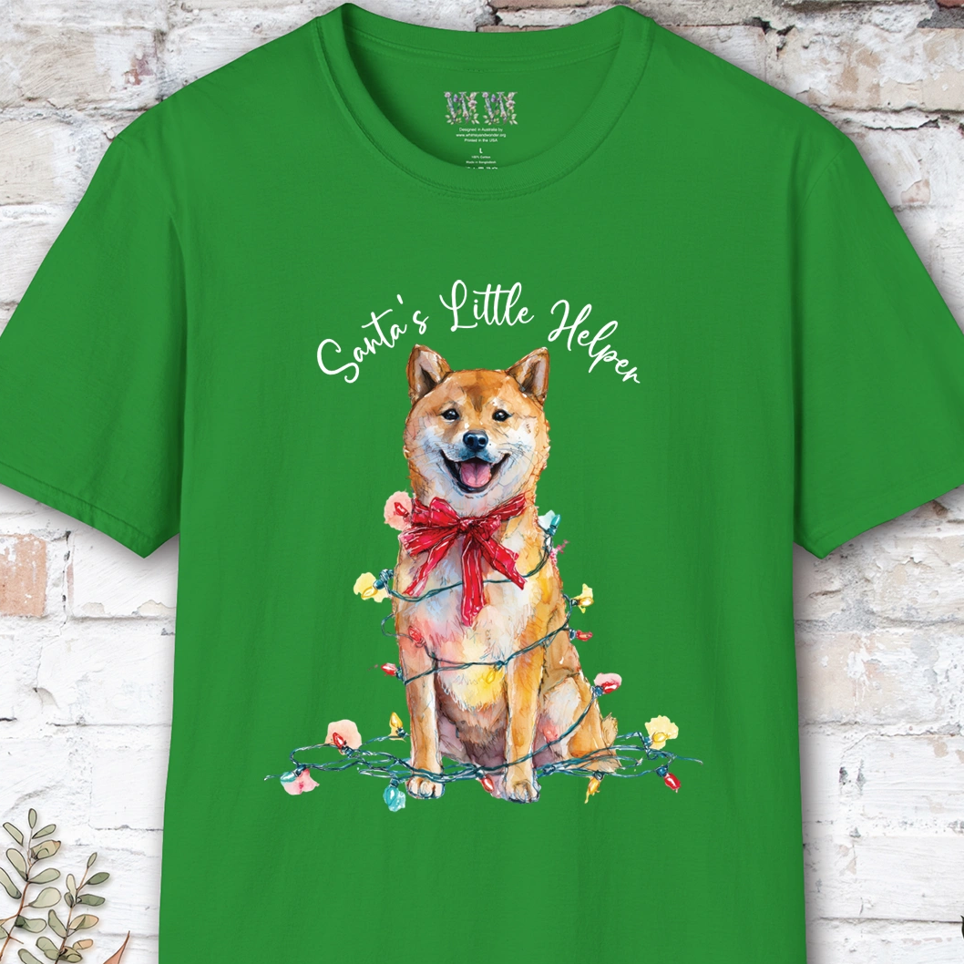 Shiba Inu #1 Santa's little helper. unisex T shirt