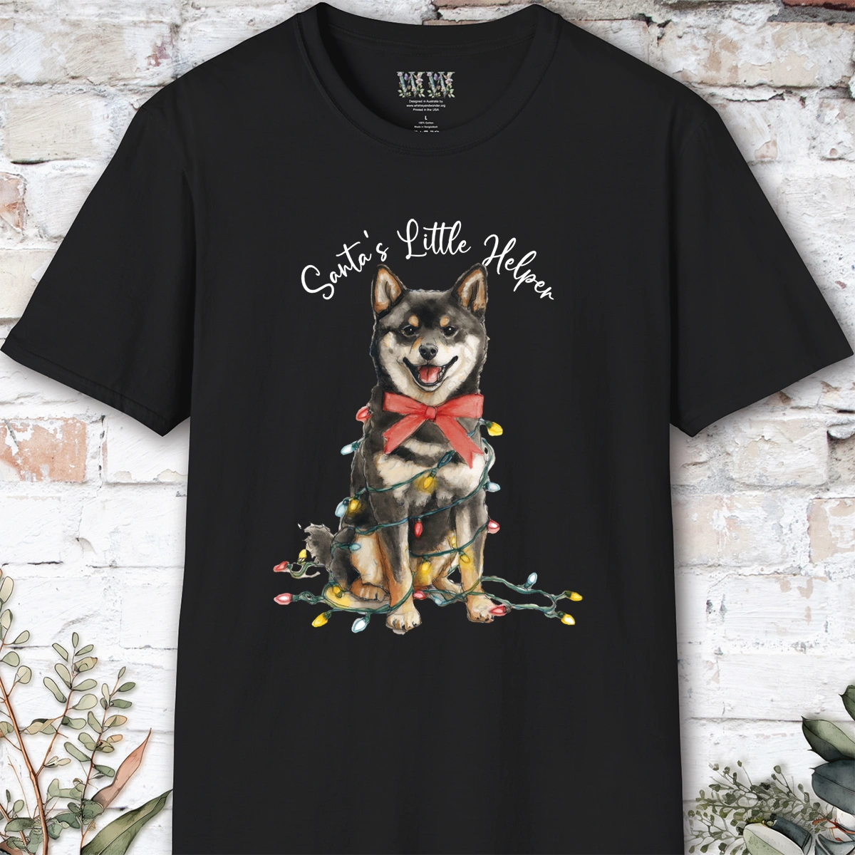 Shiba Inu #2 Santa's little helper, unisex T shirt
