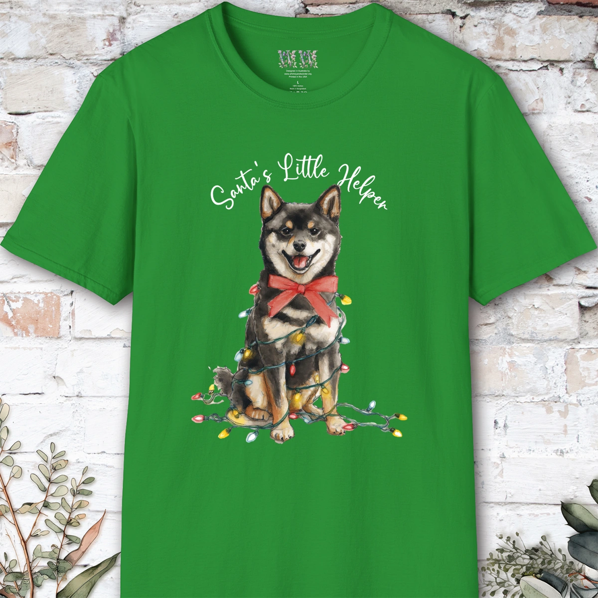Shiba Inu #2 Santa's little helper, unisex T shirt