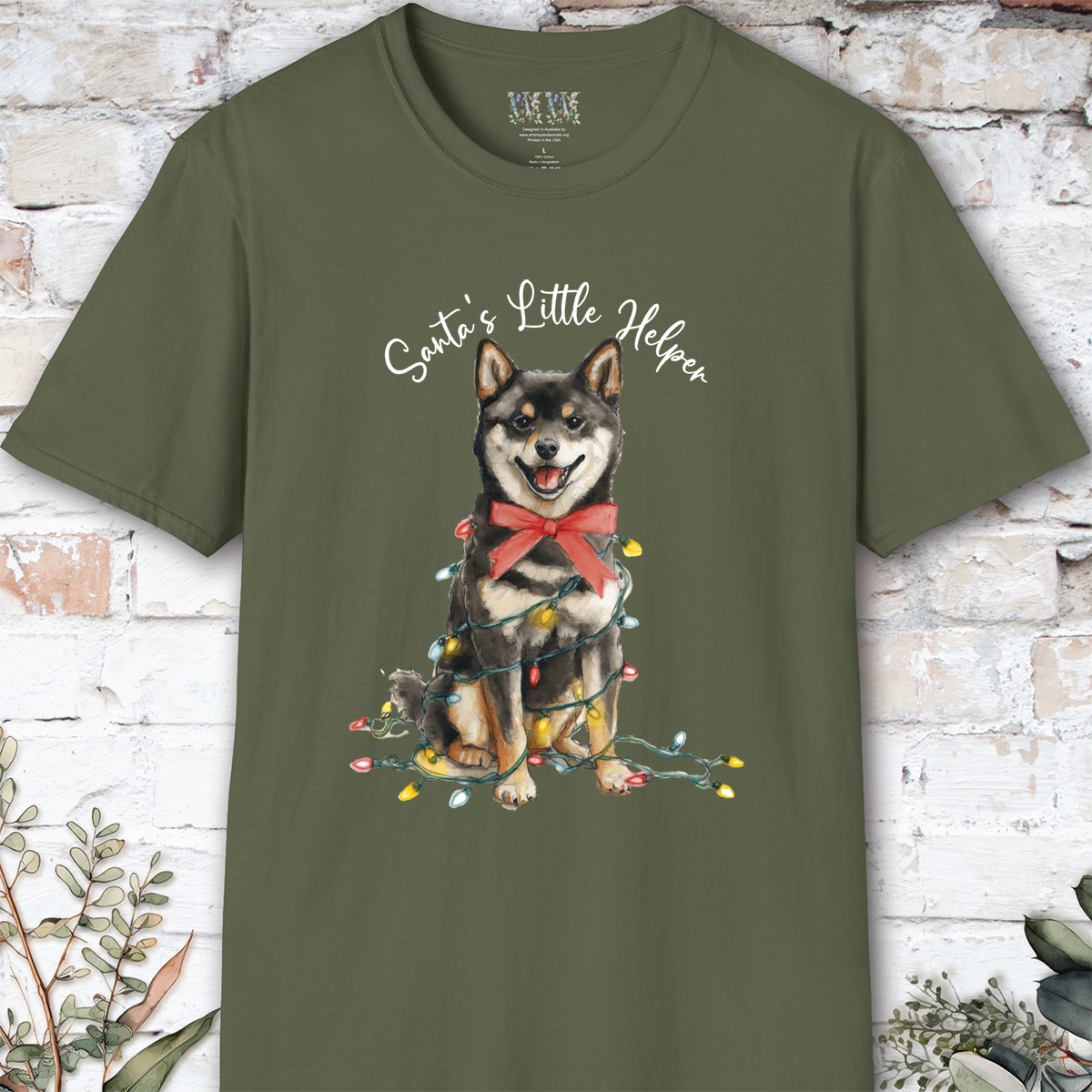 Shiba Inu #2 Santa's little helper, unisex T shirt