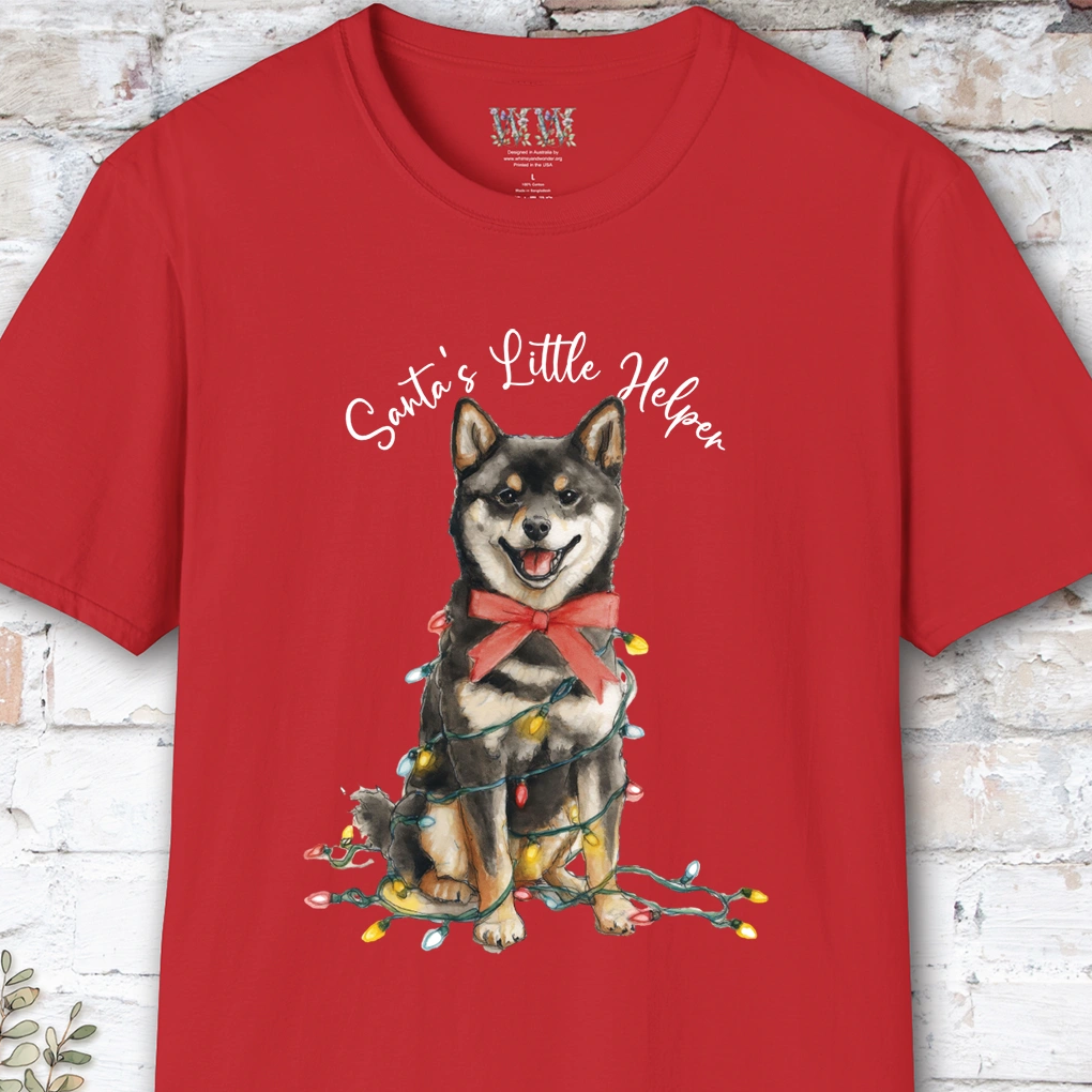 Shiba Inu #2 Santa's little helper, unisex T shirt