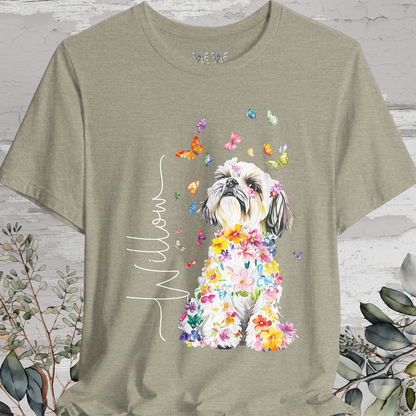 Shih Tzu Floral Personalized T shirt