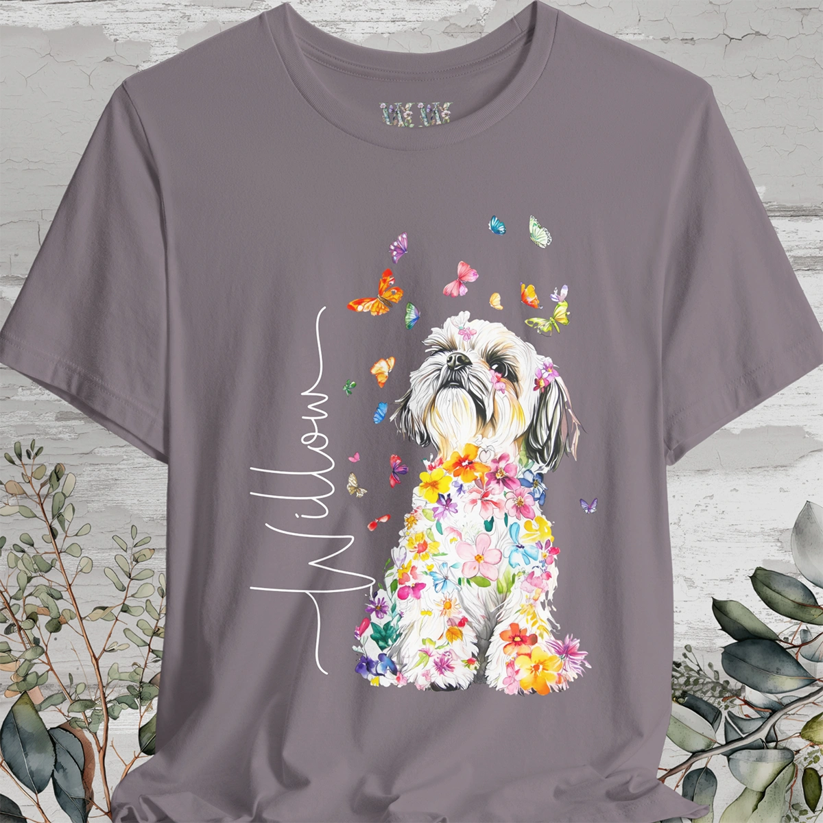 Shih Tzu Floral Personalized T shirt