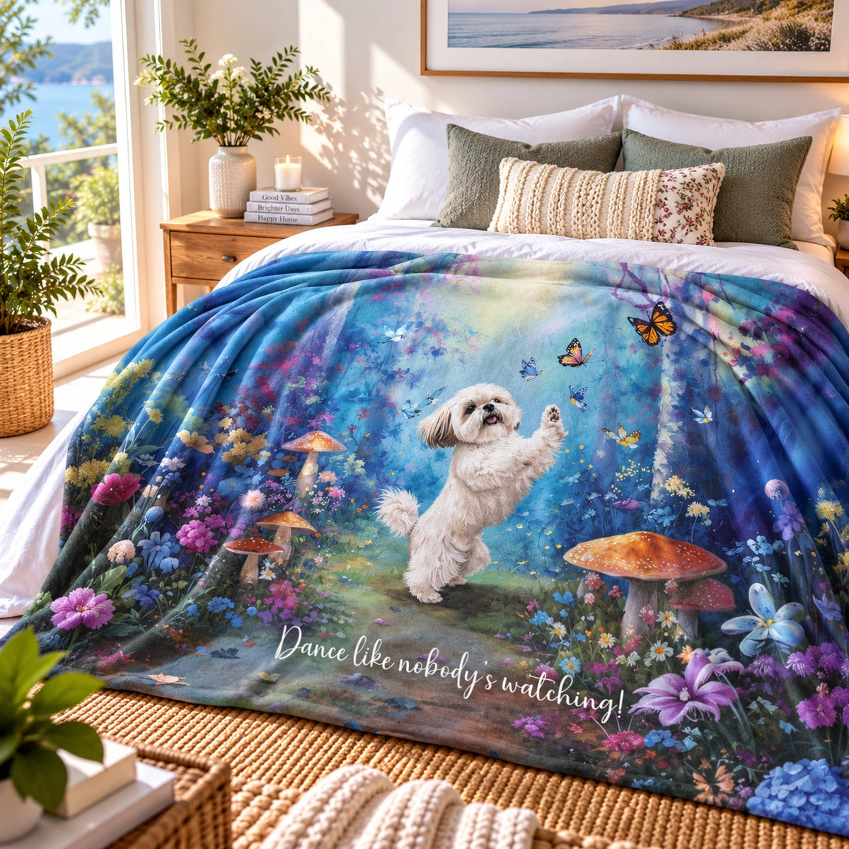 Shih Tzu #1 Dancing Mystical Forest Personalised Blanket
