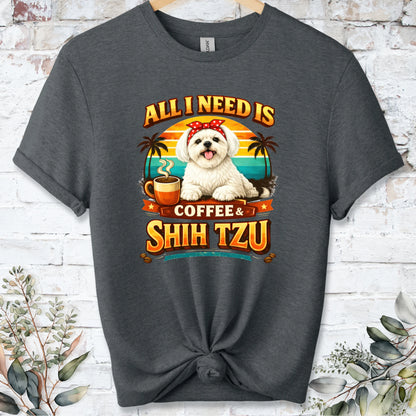 Coffee & Shih Tzu #1, unisex T shirt