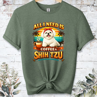 Coffee & Shih Tzu #1, unisex T shirt