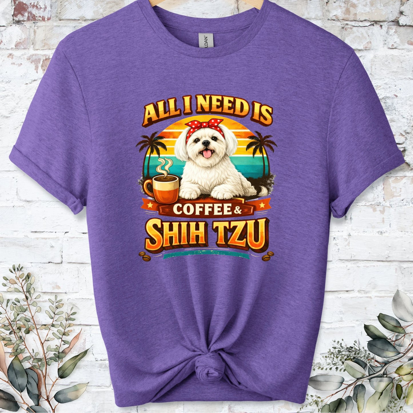 Coffee & Shih Tzu #1, unisex T shirt