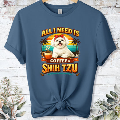 Coffee & Shih Tzu #1, unisex T shirt
