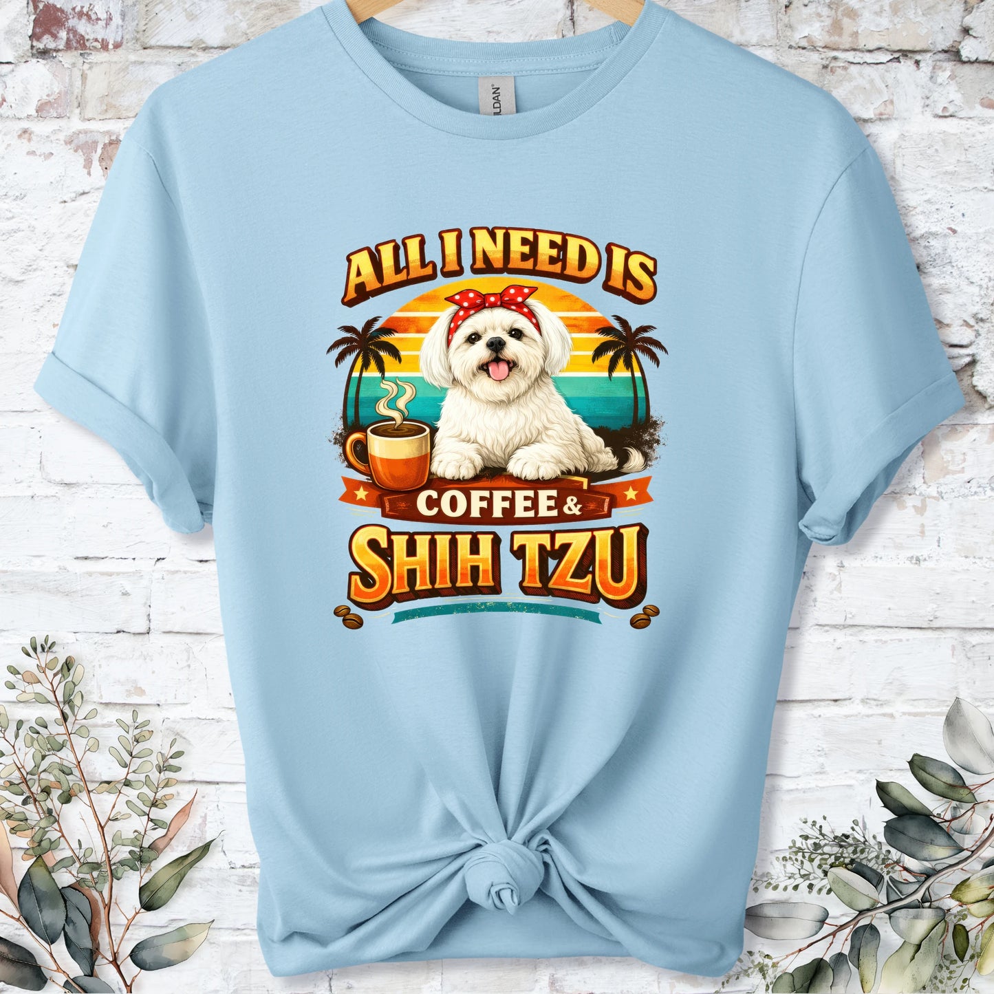 Coffee & Shih Tzu #1, unisex T shirt