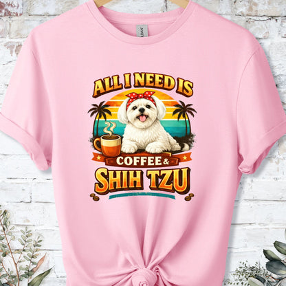 Coffee & Shih Tzu #1, unisex T shirt