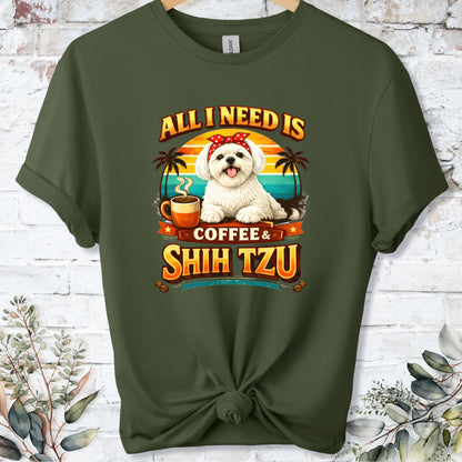 Coffee & Shih Tzu #1, unisex T shirt