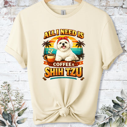 Coffee & Shih Tzu #1, unisex T shirt