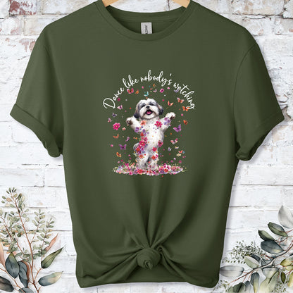 Shih Tzu #1 "Dance like nobody's watching" unisex T shirt