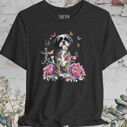Shih Tzu #3 Peony Butterfly T shirt