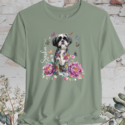 Shih Tzu #3 Peony Butterfly T shirt