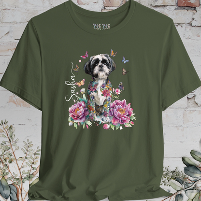 Shih Tzu #3 Peony Butterfly T shirt