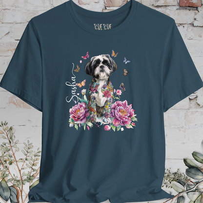Shih Tzu #3 Peony Butterfly T shirt