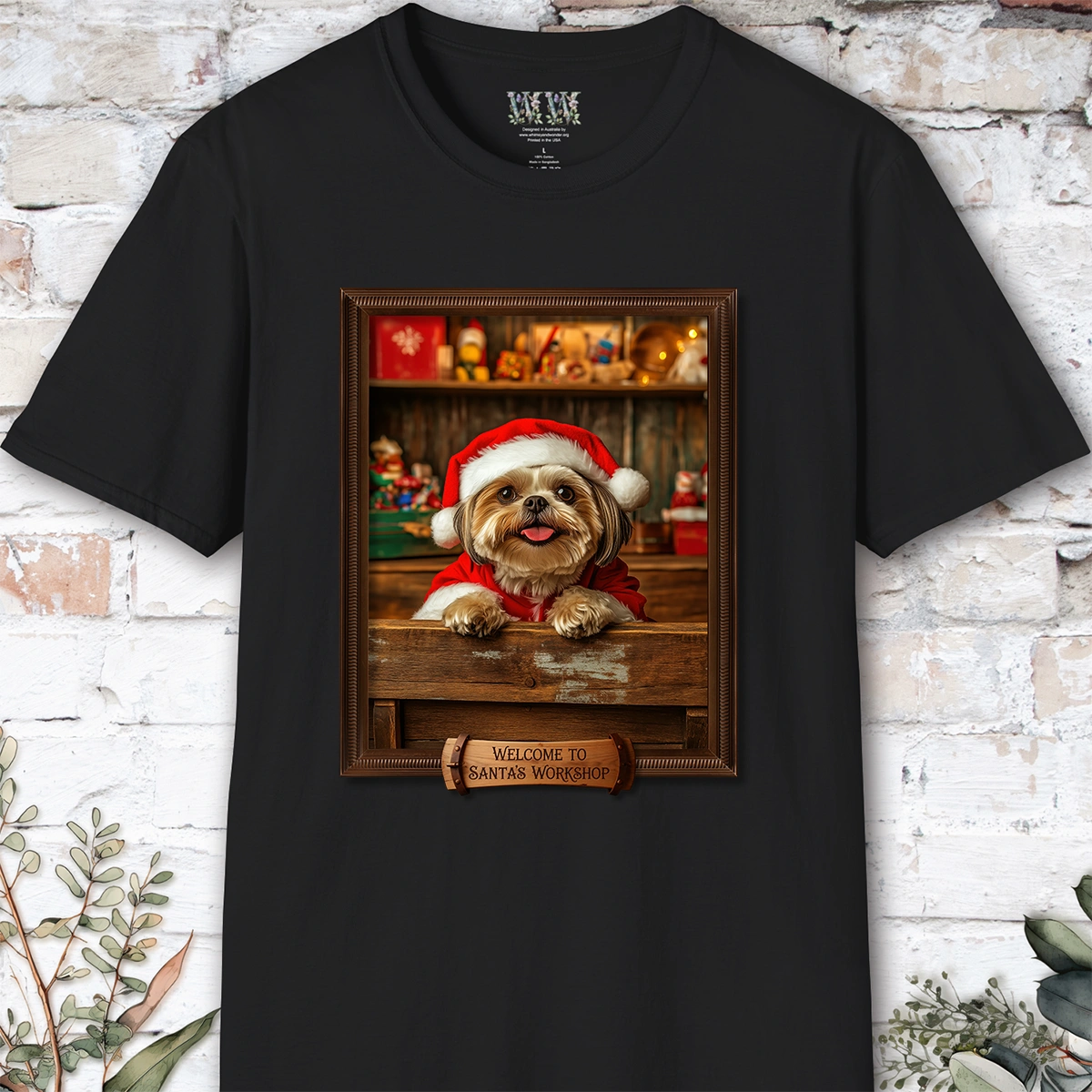 Shih Tzu #1 Santa's Workshop Unisex T shirt