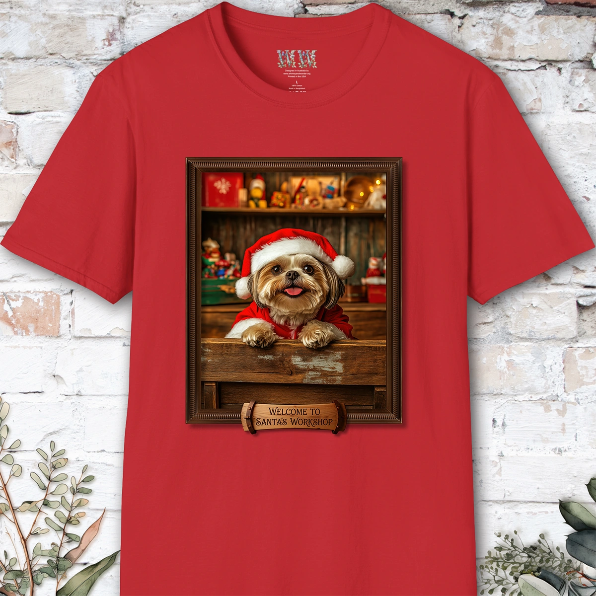 Shih Tzu #1 Santa's Workshop Unisex T shirt