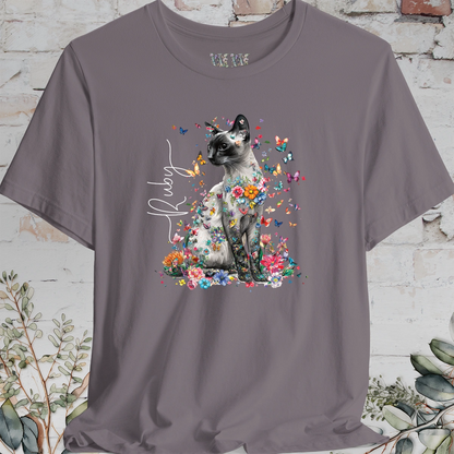 Siamese Cat #2 Floral Personalized T shirt