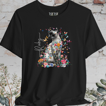 Siamese Cat #2 Floral Personalized T shirt