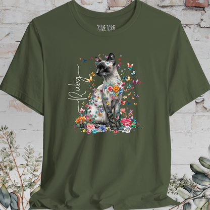 Siamese Cat #2 Floral Personalized T shirt