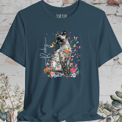 Siamese Cat #2 Floral Personalized T shirt