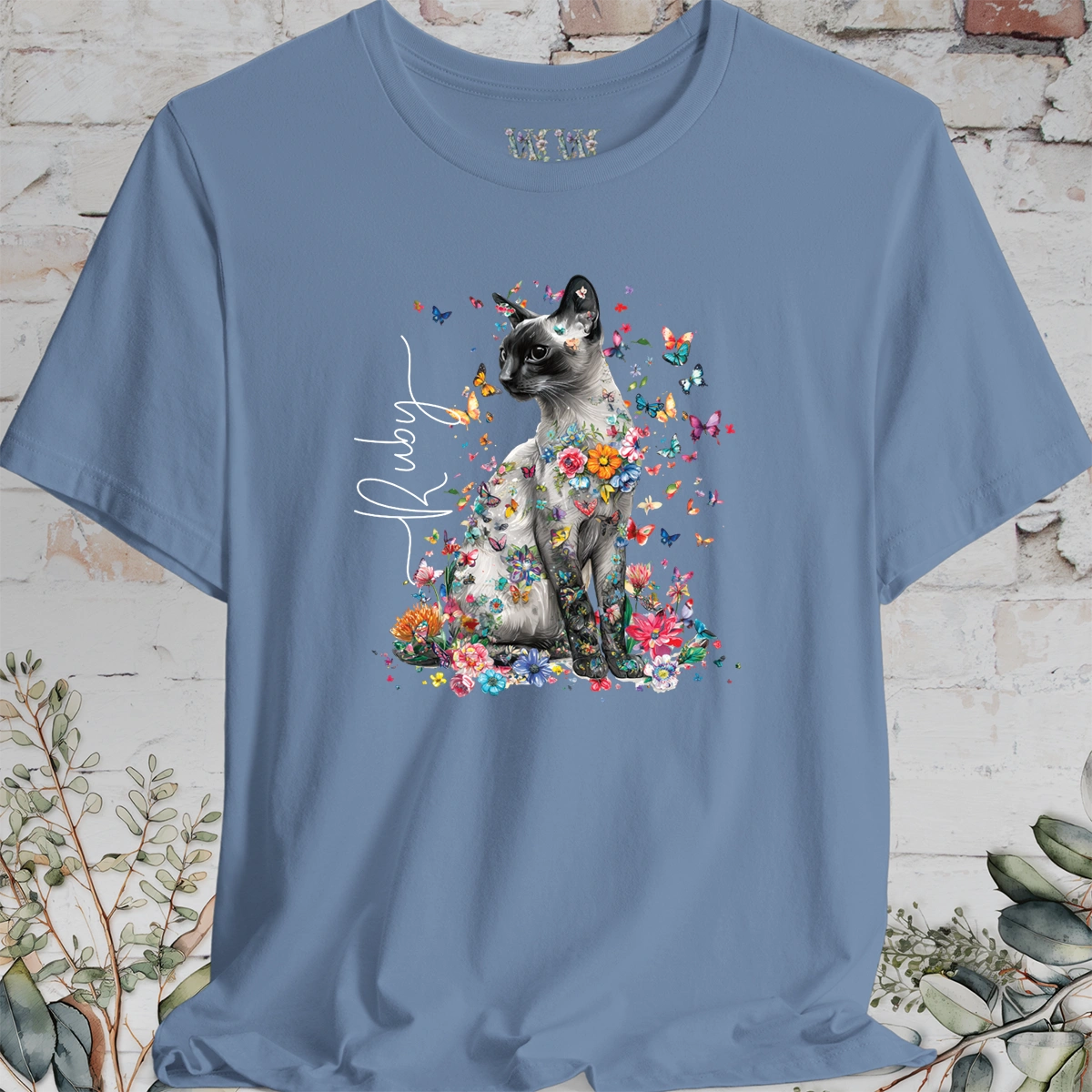 Siamese Cat #2 Floral Personalized T shirt