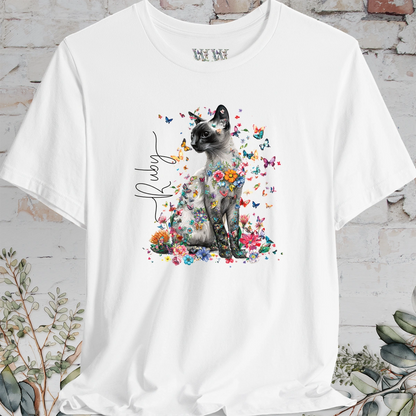 Siamese Cat #2 Floral Personalized T shirt