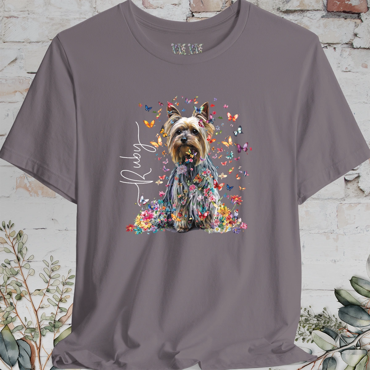 Silky Terrier #1 Floral Butterfly T shirt