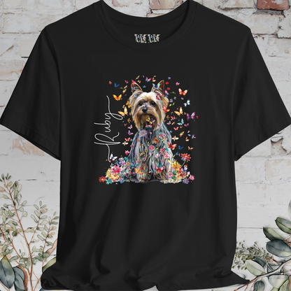 Silky Terrier #1 Floral Butterfly T shirt