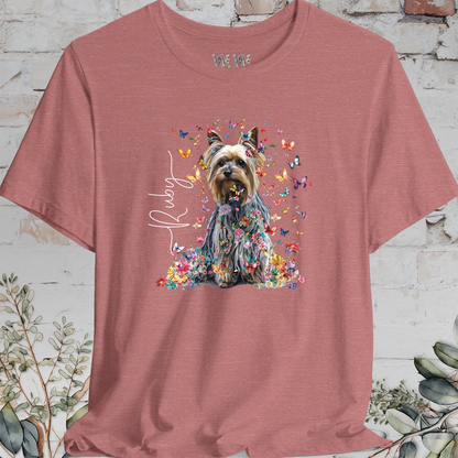 Silky Terrier #1 Floral Butterfly T shirt