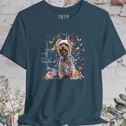 Silky Terrier #1 Floral Butterfly T shirt