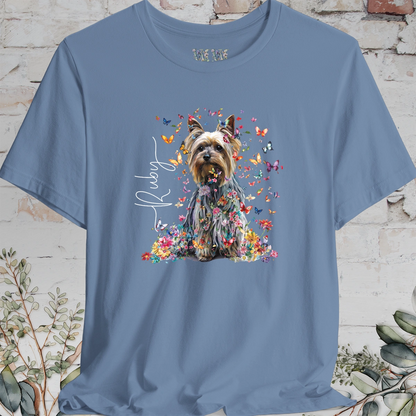 Silky Terrier #1 Floral Butterfly T shirt