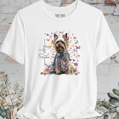 Silky Terrier #1 Floral Butterfly T shirt