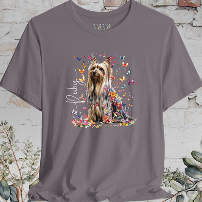 Silky Terrier #2 Floral Butterfly T shirt