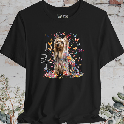 Silky Terrier #2 Floral Butterfly T shirt